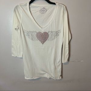 Bling heart long sleeve tee
